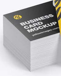 Psd file consists of smart object. Stack Of Paper Business Cards Mockup In Stationery Mockups On Yellow Images Object Mockups