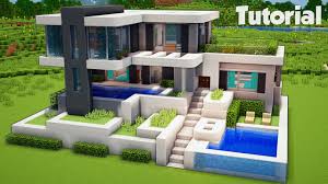 Modern house mod for minecraft pe for free can only be applied with blocklauncher application and you need install the full version of mcpe. Minecraft How To Build A Large Modern House Tutorial Easy Interior In Description Youtube
