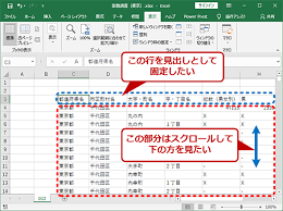 Excelで見出し行や列を固定して常に表示する Tech Tips It