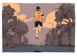 Dessin humoristique et dessin d'humour. La Course A Pied Etait Devenue Une Excuse Pour Aller Chercher Un Shoot A Votre Sante