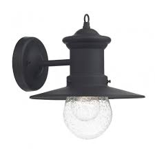 Browse unique outdoor wall lights for sale at destination lighting! Rustic Design Outdoor Wall Light In Black With Glass Shade Ip44