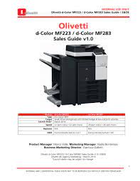 The following issue is solved in this driver: Olivetti D Color Mf223 D Color Mf283 Sales Manualzz