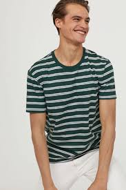 Black And White Striped Shirt Outfit Ideas Men Striped T Shirt Dark Green White Striped Men H M Us Striped Shirt Men Striped Tshirt Men Green Shirt Men