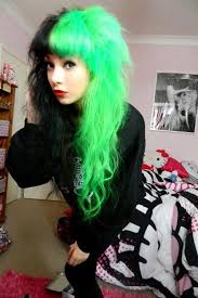 Always vegan & cruelty free. Half Amp Half Neon Green Amp Black Hair Split Dyed Hair Hair Styles Green Hair