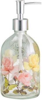 They can be touchless and are considered to be the safe and sanitary option as opposed to soaps kept in the traditional manner. Amazon Com Glass Soap Pump Dispenser Floral And Butterfly 17 Ounce By A Ting Home Kitchen