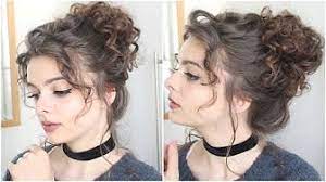 6 Hair Tutorial A Quick Easy And Messy Updo For Curly Hair Youtube Messy Curly Hair Curly Bun Hairstyles Messy Bun Hairstyles