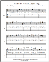 Hark The Herald Angels Sing For Guitar With Standard Notation And Guitar Tabs In The Key Of C At Music F Guitar Tabs Songs Guitar Tabs Basic Guitar Lessons