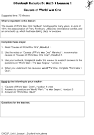 causes of world war one pdf