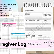 Elderly Caregiver Logdailyweeklymonthlymedical Appointment Etsy In 2021 Caregiver Elderly Care Elderly Caregiver