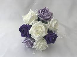 Organic, bohemian feather and flower bouquet. Artificial Small Bridesmaid Bouquet Posy Crystals