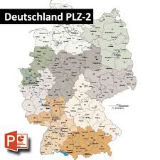 Berlin, hamburg, münchen, köln, frankfurt am main. Deutschland Powerpoint Karte Postleitzahlen Plz 2