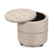 Find inspiration while you decorate in tons of shape, color and fabric options. Beige Homebeez Round Storage Ottoman Stool Foot Rest Tufted Coffee Table With Nailhead Trim Living Room Sets Home Kitchen Rayvoltbike Com