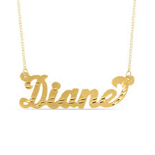 This name necklace is also available in 14ct white solid gold please note that diamond items are handmade, therefore, please allow for extended production time. Diamond Cut Name Necklace In Sterling Silver With 14k Gold Plate 1 Line Zales