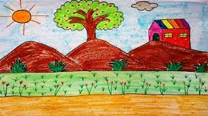 How To Draw A Landscape Scenery With Mountains Tree And House Youtube Pine forest winter mountain landscape drawing vector. how to draw a landscape scenery with mountains tree and house