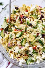 This Greek Pasta Salad Will Be Your Summertime Favorite With Feta Cheese And A Zesty Dressing That Tops Cr Vegetarian Pasta Salad Greek Pasta Greek Salad Pasta