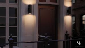 Some popular product styles within modern outdoor wall lighting. Uhp1062 Contemporary Outdoor Wall Light 14 H X 5 W Midnight Black Fi