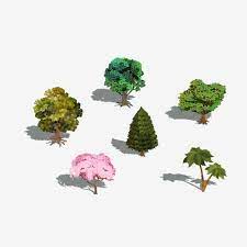 Set Of Vector 3d Isometric Trees With Shadow Object 3d Natural Png And Vector With Transparent Background For Free Download Tree Icon Background Banner Abstract Backgrounds