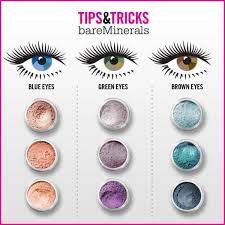 What Eye Shadow Colors Go Well With Eye Colors A Month Of Makeup Bare Minerals Makeup Eye Makeup Tips Colorful Eyeshadow