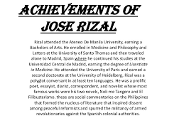 Achievements Of Jose Rizal