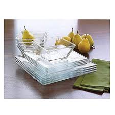 These anchor hocking custard cups have a good heavy feel to them in your hand. Mainstays 12 Piece Square Glass Dinnerware Set 2 Sets Buy Online In Aruba At Aruba Desertcart Com Productid 81252381