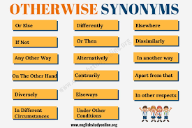 Otherwise Synonym 15 Useful Otherwise Synonyms In English English Study Online English Study Learn English Writing Words