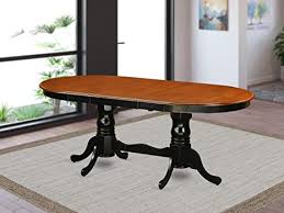 With the lights off and the center led light square on, you won't have a problem seeing the delicious meal. Amazon Com East West Furniture Butterfly Leaf Plainville Dining Room Table Cherry Table Top And Black Finish Double Pedestal Legs Hardwood Structure Dinner Table Furniture Decor
