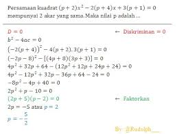 Contoh soal pembahasan persamaan fungsi kuadrat smp. Soal Pilihan Ganda Persamaan Kuadrat Dan Pembahasannya Kami