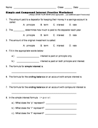 Simple And Compound Interest Practice Worksheet Fill Online Printable Fillable Blank Pdffiller