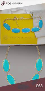 Kendra Scott Turquoise And Gold Valencia Necklace Kendra Scott Valencia Necklace With Turquoise Stones And Gold Tri Kendra Scott Jewelry Turquoise Kendra Scott