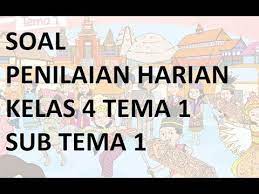 Soal Penilaian Harian Kelas 4 Tema 1 Sub Tema 1 Sekolah Dasar Pendidikan Penilaian