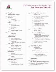 1st Birthday Party Planning Checklist Dol Planner Checklist So Wish I Had This List When I Was Planning My Boys Dol S Cerekomies Korean Birthday First Birthday Party Themes First Birthdays