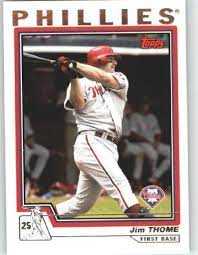 We're proud to offer one of the world's largest selections of baseball trading card boxes and cases, single cards, factory sets, blaster boxes and more. 2004 Topps Baseball Card 1 Jim Thome At Amazon S Sports Collectibles Store