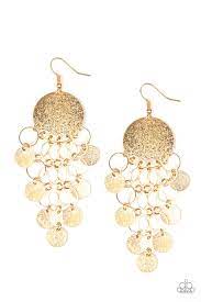 Paparazzi jewelry boutique selling fashionable and affordable jewelry including earrings, necklaces, bracelets, and rings. Turn On The Brights Gold Earrings Paparazzi Accessories