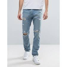 Hollister Destroyed Skinny Jeans Light Wash 57 Liked On Polyvore Featuring Men S Fashion Men Super Skinny Jeans Men Mens Destroyed Jeans Ripped Jeans Men