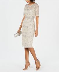 Adrianna Papell Short Sleeve Beaded Sheath Dress Reviews Dresses Women Macy S Review Dresses Dresses Macys Fashion