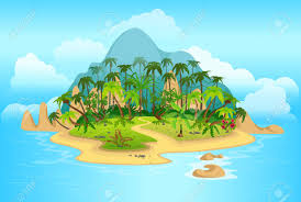 Already 181 visitors found here solutions for their art work. Cartoon Tropical Island With Palm Trees Mountains Blue Ocean Royalty Free Cliparts Vectors And Stock Illustration Image 121626845