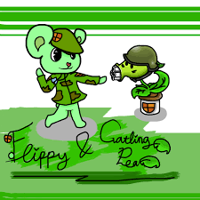How to draw gatling pea. Flippy And Gatling Pea By Neko Kumicho Chan On Deviantart