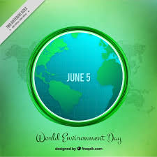 world environment day background with earth and sunrays