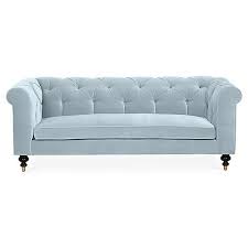 Kim Salmela Dexter Tufted Sofa Sky Blue Velvet One Kings Lane Blaues Samtsofa Hellblaues Sofa Blaue Samtcouch