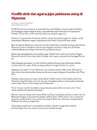 May 27, 2015 · penindasan etnis rohingya menjadi bentuk bencana sosial yang paling menyita perhatian saat ini. Bahan 4 Myanmar