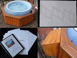 Hot Tub Lay Z Spa Quality Wooden Enclosure Plans Now With Matching Step Plans Hot Tub Surround Hot Tub Room Hot Tub Garden