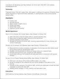 Professional Indian Chef Templates To Showcase Your Talent Myperfectresume