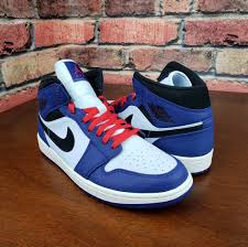 Nike Jordan 1 Mid Se White Black Royal Pin On Products