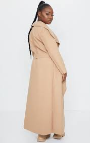 I also love that on the prettylittlething site you can watch the catwalk video to see what it really look like. Petite Camel Maxi Length Waterfall Belted Coat Prettylittlething Qa