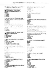 Soal us bahasa indonesia dengan jumlah 50 soal pilihan ganda dan kunci jawaban dimana soal pertanyaan dan soal isian singkat tidak ada taman nasional berfungsi untuk mempertahankan habitat asli hewan dan tumbuhan yang hidup di dalamnya, sehingga ekosistem yang terbentuk tetap. Soal Dan Kunci Jawaban Uts Atau Uas Plh Kelas 5 Semester 1
