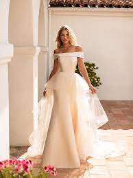 Convertible Satin Fold Over Mermaid Wedding Dress Moonlight Collection J6771 Satin Mermaid Wedding Dress Moonlight Wedding Dress Detachable Train Wedding Dress
