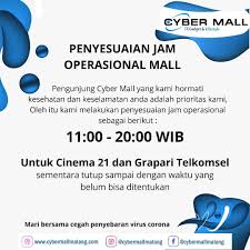 We would like to show you a description here but the site won't allow us. Jam Operasional Mall Cybermall Malang
