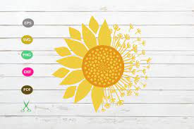 Dandelion Sunflower Svg Cut File Sunflower Silhouette Craft 565168 Cut Files Design Bundles