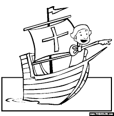 Happy columbus day coloring page. Columbus Day Online Coloring Pages