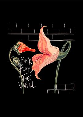 Displate Metal Poster Pink Floyd The Wall Flower - Vintage Band - Magnetic Poster - Gift Idea